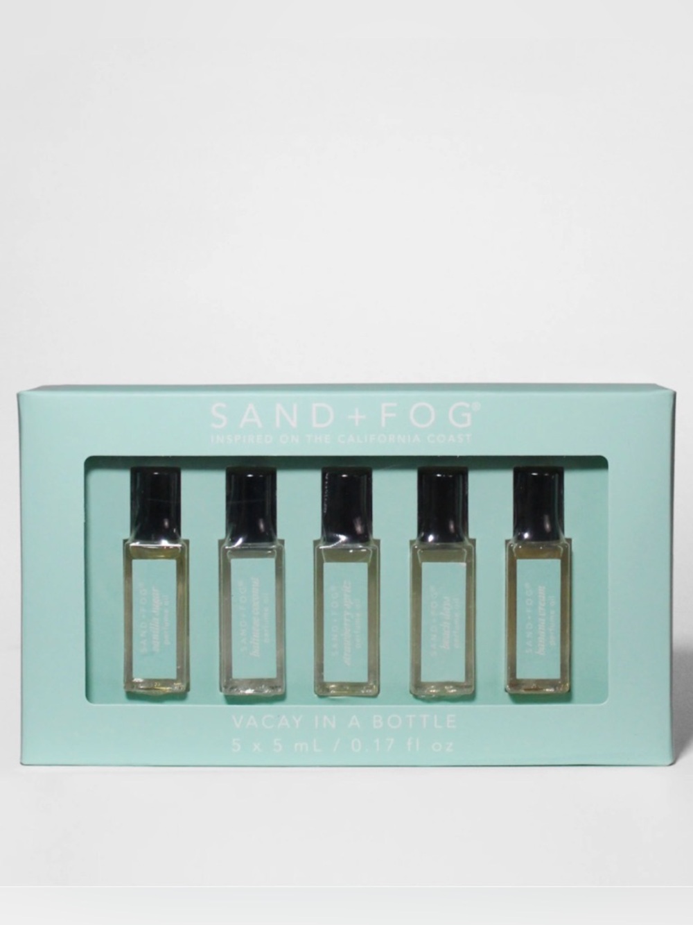 Sand + Fog Vacay In A Bottle Discovery Perfume Oil Rollerball Collection- 5pc